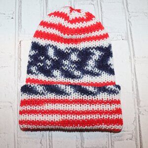 ❤️🤍💙 Handmade American Flag Beanie – Women’s Medium